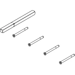 Griffwerk Set für FRAME | DESIGN MANUFAKTUR Griffpaar Vollstift 8x8mm mit Schrauben -Stift 8x115mm, M4x75mm, TS 55-60mm