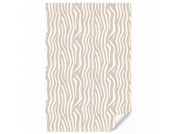 OnlyWow Tapete - Abstrakt - Zebra - Beige - 180x280 cm, Papier, Rechteckig, 180x280 cm, Tapeten & Wandverkleidungen, Vliestapeten
