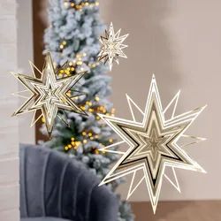 Deko Hänger Stern 3D gold 8cm