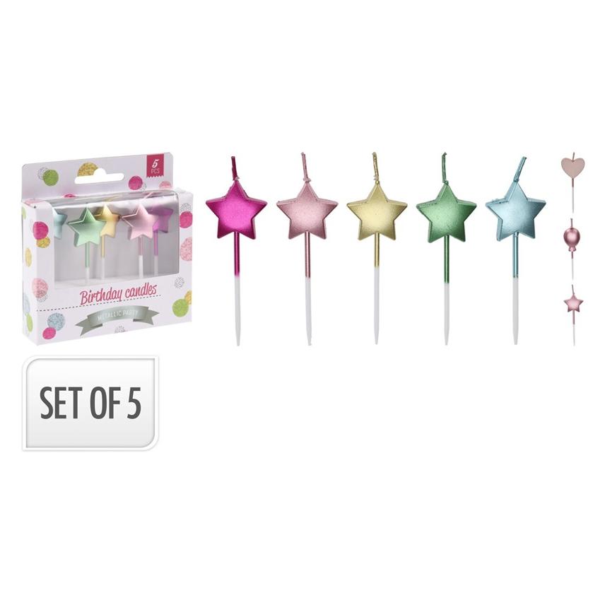 Birthday candle S37400190, 6 cm, 5 pcs (5 Stk.) (59735459)