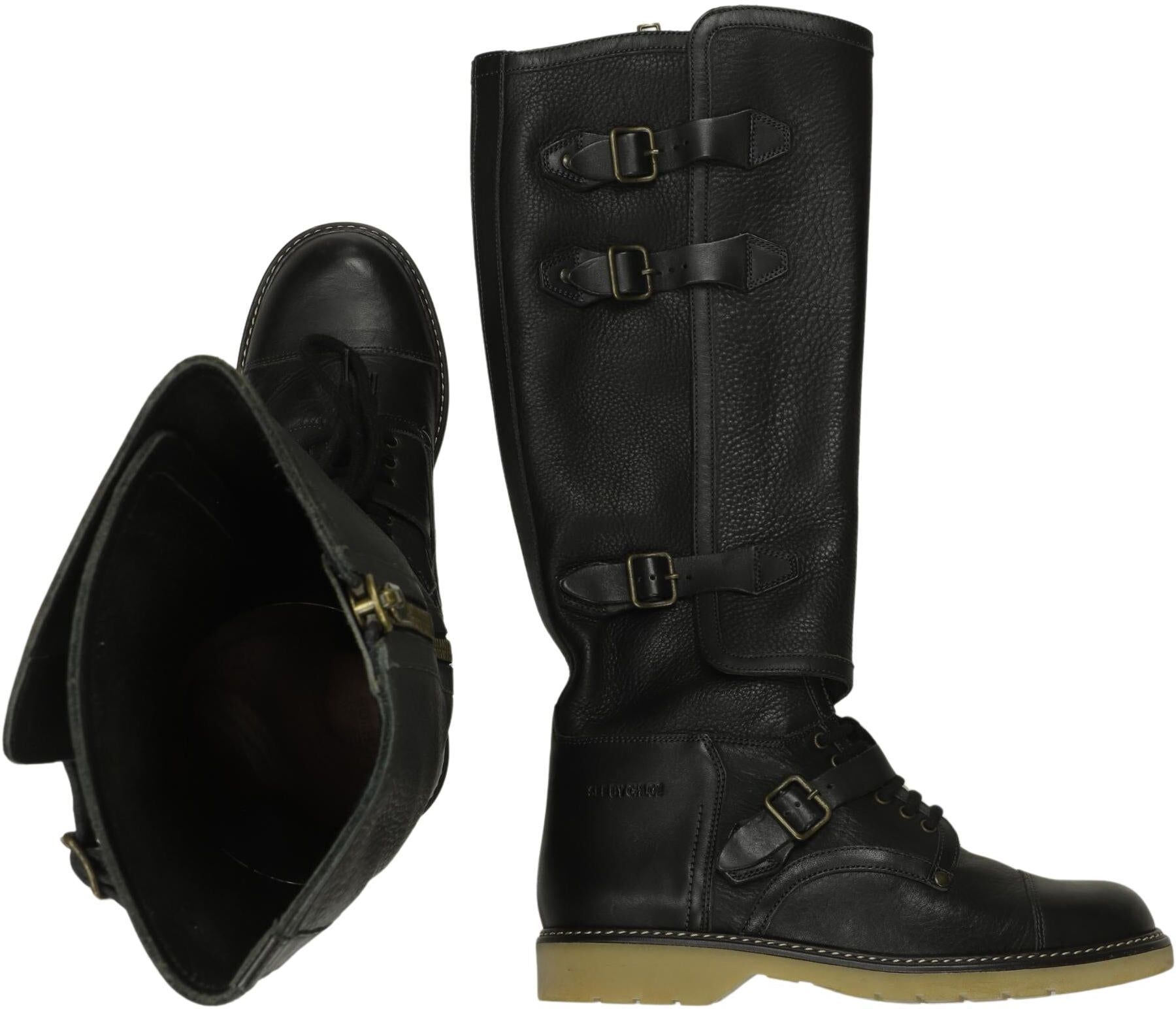 See by Chloe Damen Stiefel, Schwarz, Gr. EU 38, Leder - Second Hand
