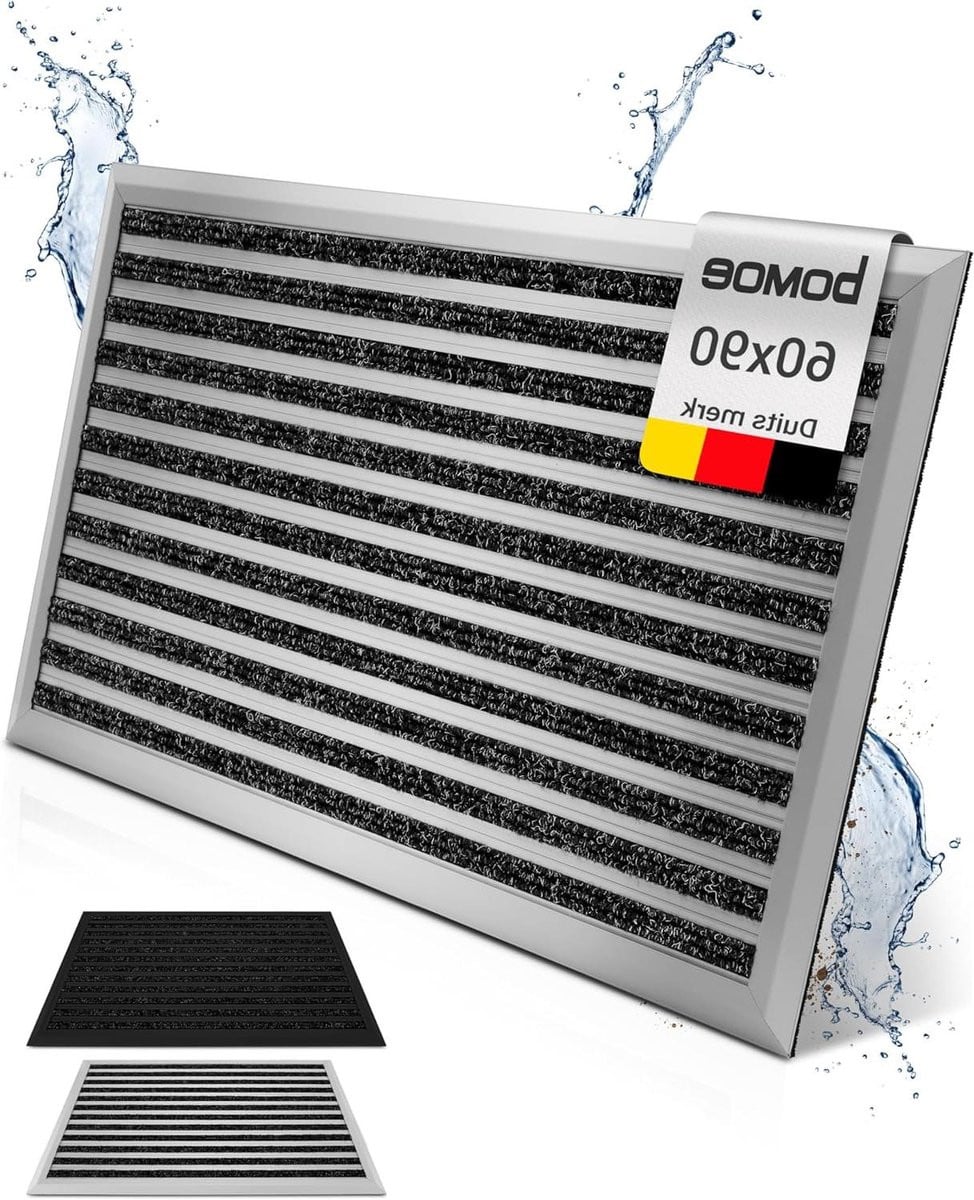 XXL Deurmat Schoonloopmat Entree Zilver 60 x 90 cm