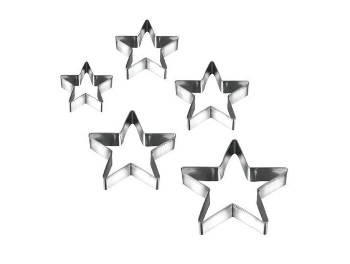 5 emporte-pièces étoile inox