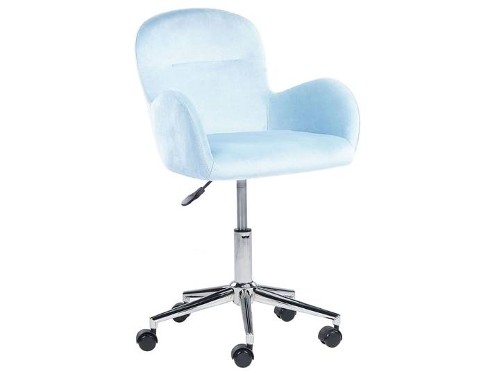Chaise de bureau velours bleu clair