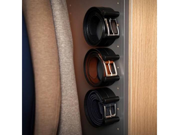 Ranger et organiser les ceintures avec ease-c en noir; Compartiment pour ceintures dans l'armoire; Porte-ceintures et porte-cravates; Système de rangement pour l'armoire; Organiseur pour IKEA Pax
