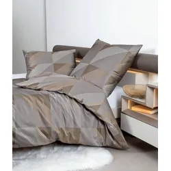 Janine Bettwäsche J. D. Mako-Satin 87065 taupe 200x220 cm + 2x80x80 cm