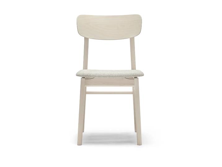 Stolab Chaise Prima Vista en bouleau laqué mat clair Tissu Atto Driftwood V3576/01 gris