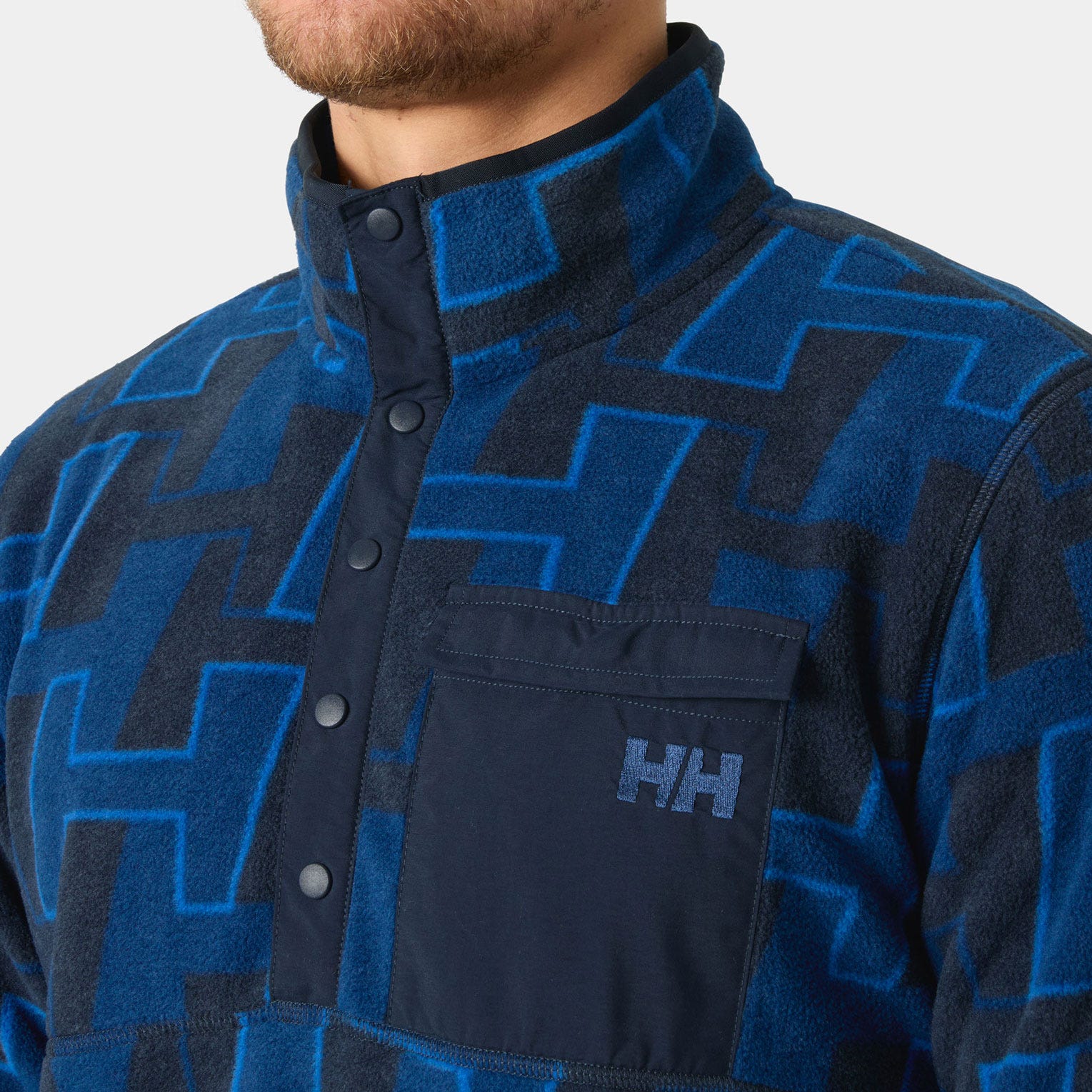 Helly Hansen Men's Maridalen Printed Fleece - Blue - S