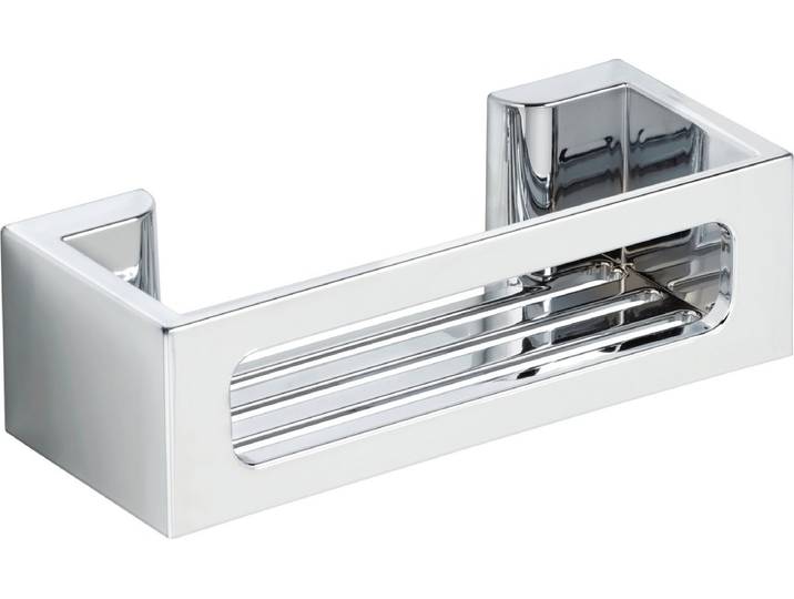 WENKO Turbo-Loc Bralia Wandrek chroom 30x9cm - Doucherek - Douchemand - Bevestigen zonder boren - Zelfklevend