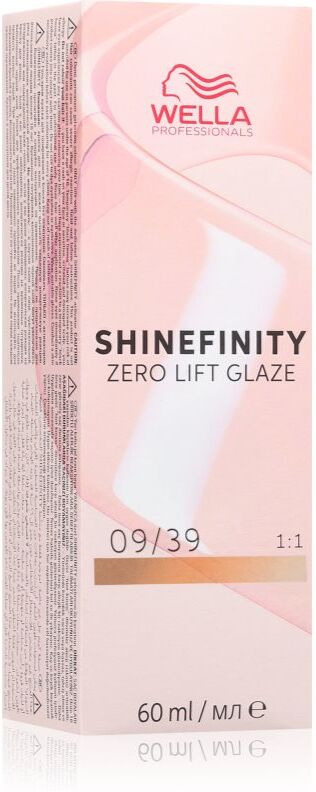 Wella Professionals Shinefinity Zero Lift Glaze coloration semi-permanente pour les cheveux teinte 09/39 60 ml