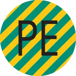 Leiterkennzeichnung, Schutzleiter (PE) - 1 Bund = 100 Stk - 13 mm Folie selbstklebend