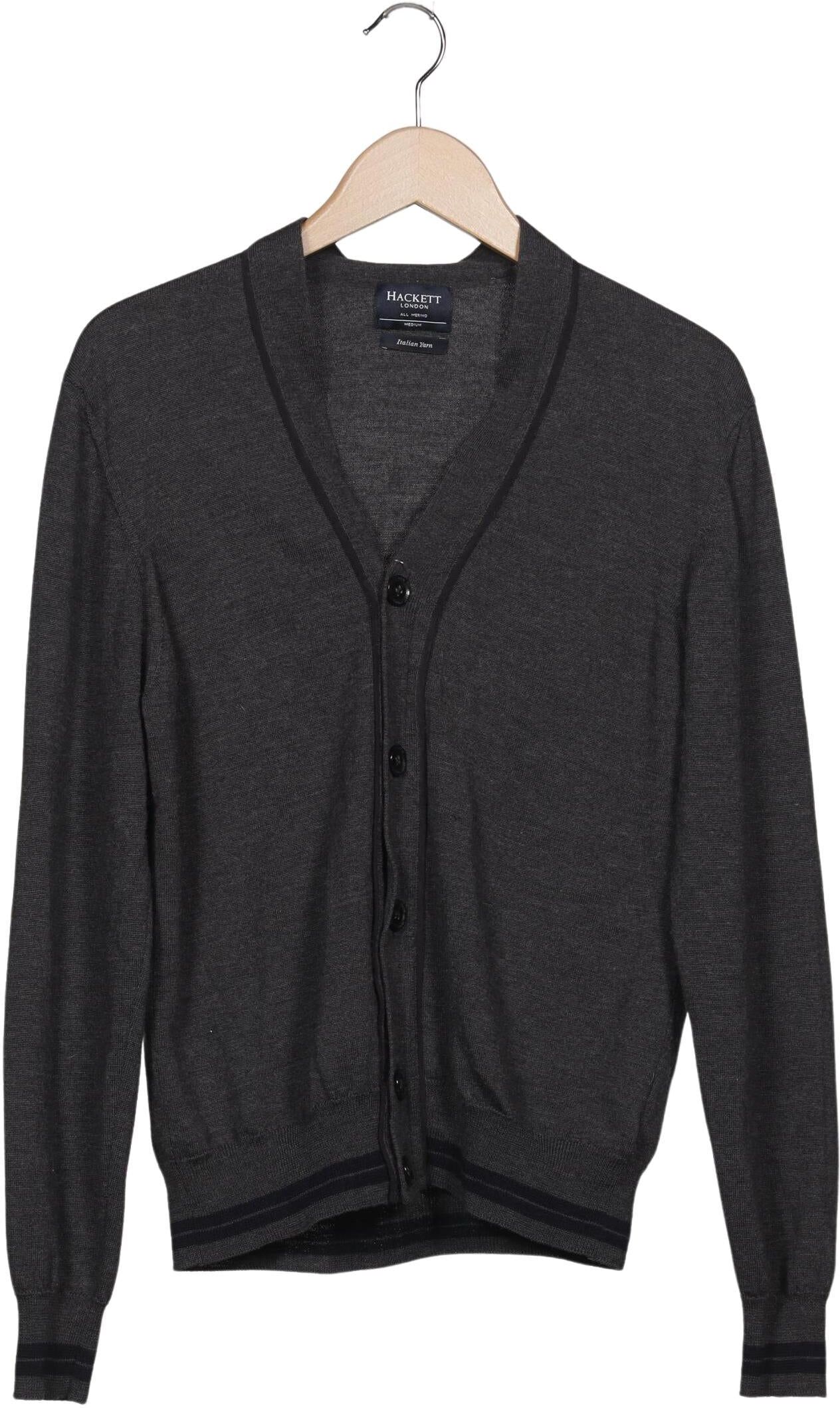 Hackett London Herren Strickjacke, Grau, Gr. M, Merino - Second Hand