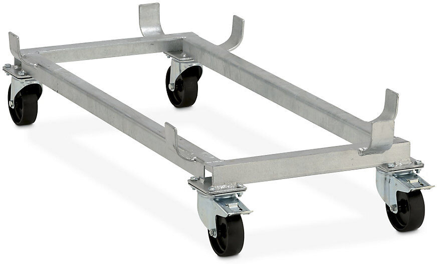 Fahrgestell für GfK-Rechteckbehälter, Polypropylen-Rollen, schwarz, für LxB 1218 x 620 mm, Rad-Ø 100 mm CEMO