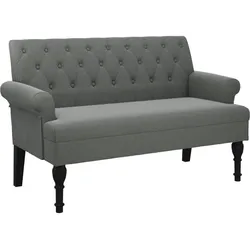 vidaXL Sitzbank mit Rückenlehne Dunkelgrau 120x62x75,5 cm Stoff