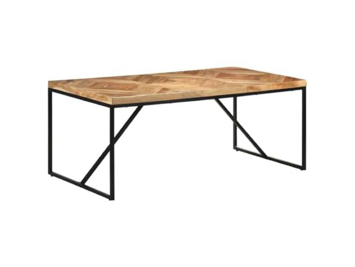 GHVBNMF Esstisch 180x90x76 cm Massivholz Akazie Mango Edler Küchentisch im Industrie Design mit Chevron Mosaikmuster für Stil und Eleganz im modernen Esszimmer.
