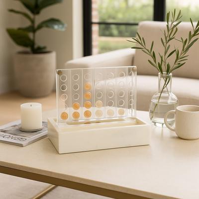 Sagebrook Home "Iron and Resin Classic Strategy Board Game with Modern Box Design - 10"" x 8"" x 8"""