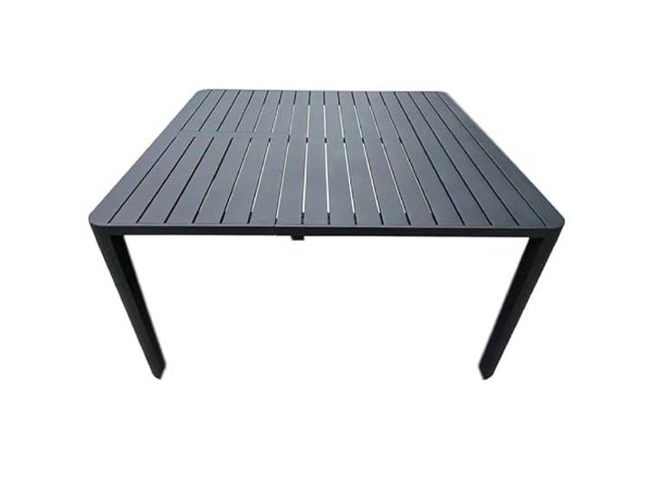DRW Ausziehbarer Tisch für den Außenbereich, Aluminium, Anthrazit, 75 x 149 x 149 cm