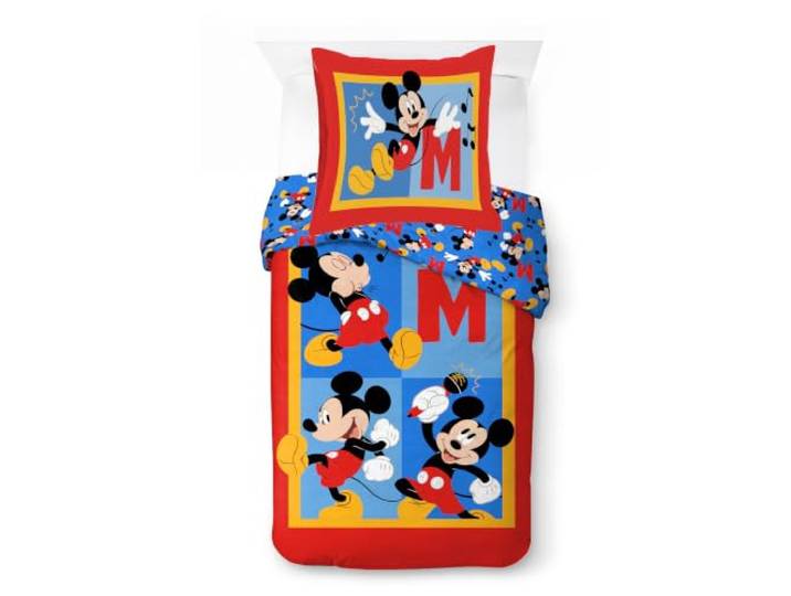 Disney Mickey Mouse Kinder Bettwäsche-Set 100% Baumwolle, Rot