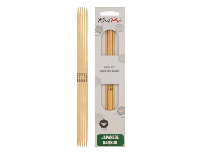 KnitPro 22104 breinaald, bamboe, natuur, 15 x 0,275 x 0,275 cm