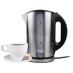 Adler AD 1216 Wasserkocher, 1,7 Liter, 2200 Watt, aus Metall mit drehbarem Sockel