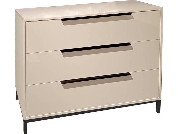 Kommode CAMOLEO 120 x 38 x 90 cm Hochglanz Kaschmir/Kaschmir...