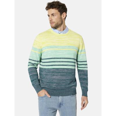Rundhalspullover BABISTA "Pullover WALNOR", Herren, Gr. XXL, grün (grün petrol gestreift), Obermaterial: 100% Baumwolle CO., Pullover Rundhalspullover