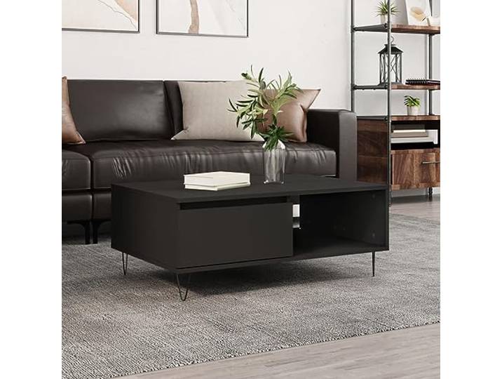 LXYZWRW Tables Couchtisch, Schwarz, 90 x 60 x 35 cm, Holzakzent-Tische