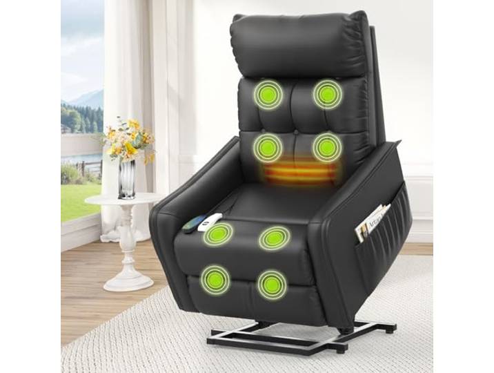 Srfzluxy Fernsehsessel Relaxsessel mit Aufstehhilfe, Elektrisch Massagesessel mit Liege-Funktion Massage & Heizung, TV-Sessel, Ruhesessel, Polstersessel, Wohnzimmer-Sessel mit 2 Fernbedienungen