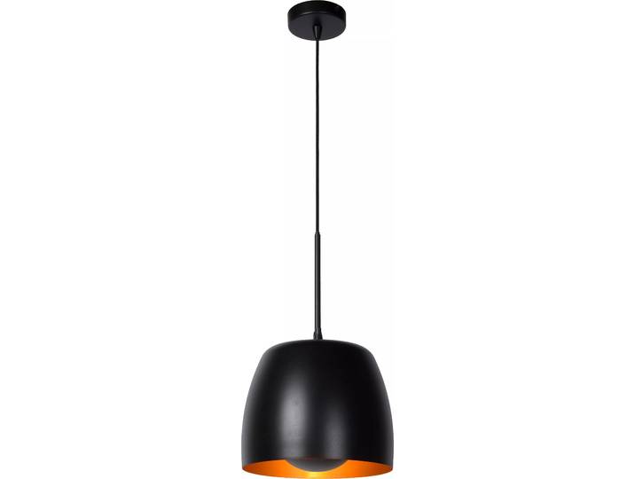 Lampe suspendue Loft noir avec intérieur doré NOLAN 1xE27 40W Lucide