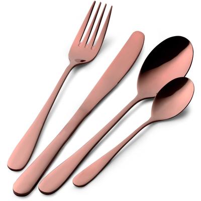 Besteck-Set PINTINOX "Princess", braun (bronzefarben), 24 Stk., Edelstahl 18/10, Essbesteck-Sets, PVD Beschichtung, spülmaschinengeeignet