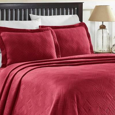Home City, Inc. Geometric Fret Bedspread Set, Full / Double, Burgundy