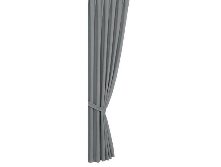Verdunkelungs-Schals mit Universalschienenband, Silber, Größe 304 (2er-Pack Raffhalter, 80 cm)