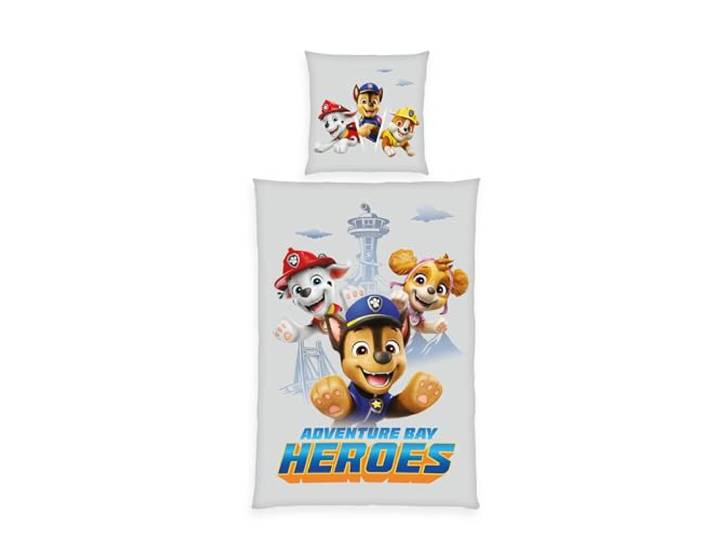 Herding Paw Patrol Ensemble de literie en Flanelle\, taie d'oreiller 70 x 90 cm\, Housse de Couette 140 x 200 cm\, avec Patte de Boutonnage\, 100% Coton/Flanelle