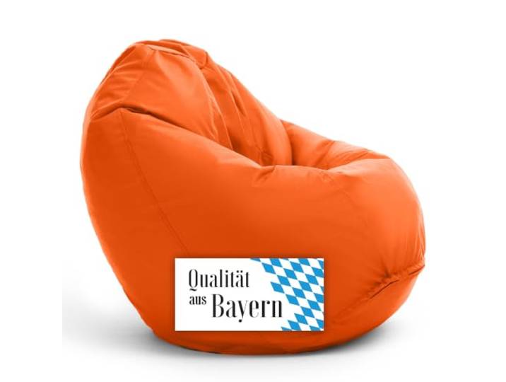 Bruni Sitzsack Classico L in Orange – XL Sitzsack mit Innensack zum Lesen, Abnehmbarer Bezug, lebensmittelechte EPS-Perlen als Bean-Bag-Füllung, aus Deutschland