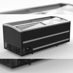 Supermarkt Tiefkühltruhe EMDA | 2x Glasschiebedeckel + LED | 1216 Liter, HxBxT 89,4x250,8x95,2cm | -18/-23°C | Schwarz | + CHEFGASTRO Geschirrtuch