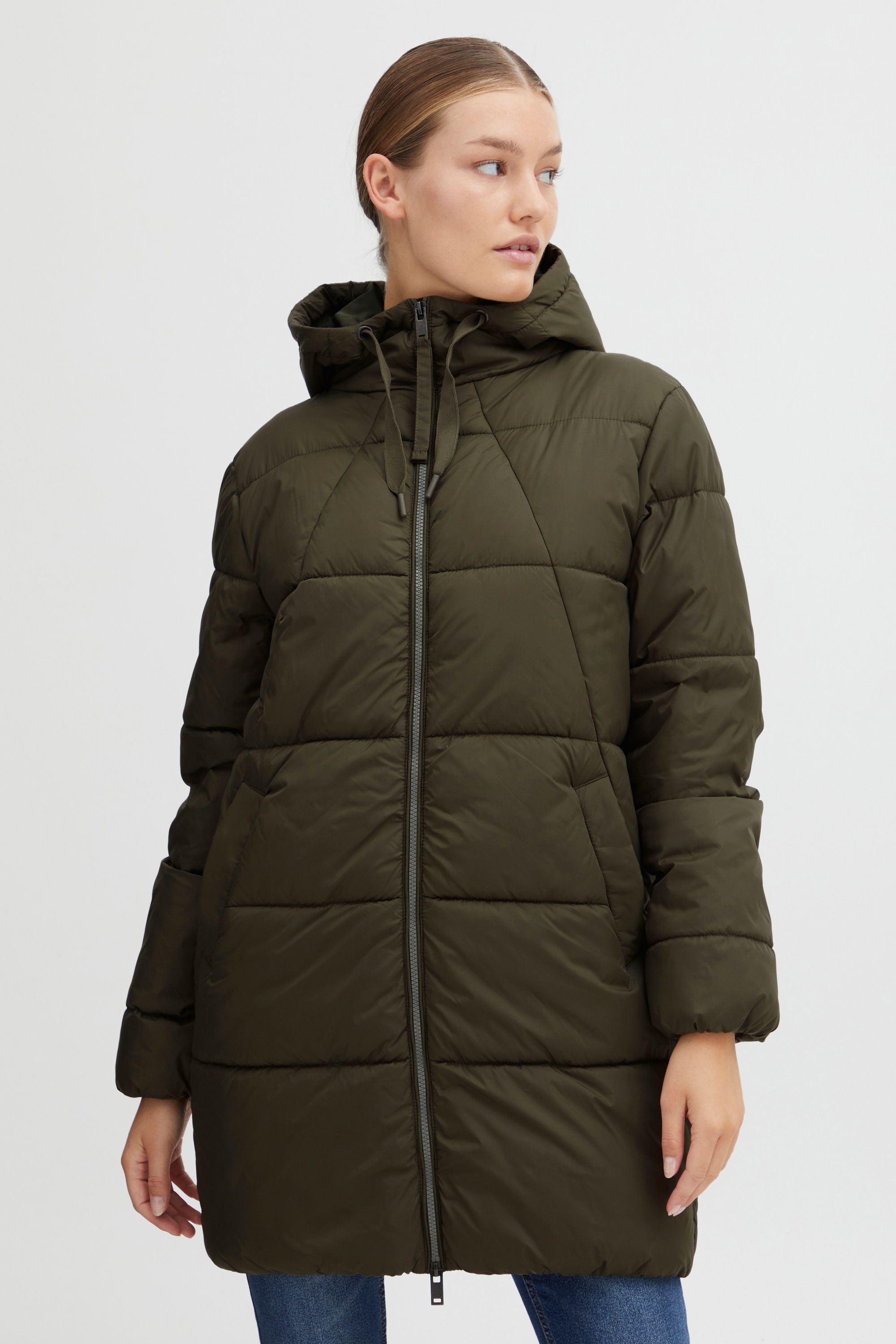 Steppjacke OXMO "Steppjacke OXBodil", Damen, Gr. 40, grün (olive night), Obermaterial: 100% Nylon NY., Jacken Steppjacke