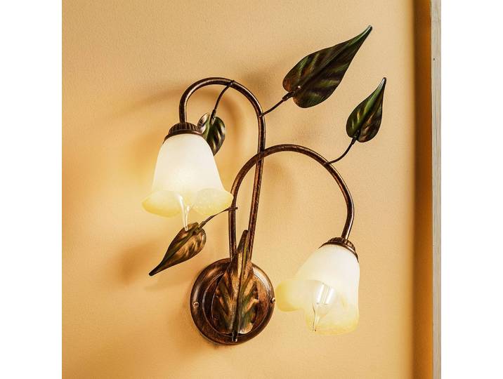 Wandlampe Miranda ONLI, dimmbar, bronze / altmessing, für Wohn- / Esszimmer, Metall, Florentiner, Wandleuchte, Wandlampe Innen