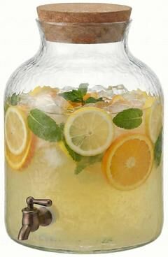 Style Setter Hammered Glass 2.7 Gallon Beverage Dispenser.
