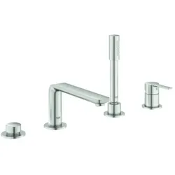 Grohe Lineare Wannenarmatur 19577DC1 supersteel, 4-Loch-Wannen-Armatur, Auslauf 220 mm