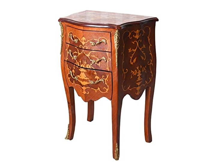 Barock Kommode Antik Nachtkommode Nachtschrank Intarsien Nachttisch cat015 Palazzo Exklusiv