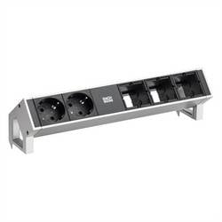 BACHMANN DESK2 2x Schutzkontakt 3x ABD GST18 Inox 902.4860
