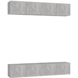 vidaXL TV-Schränke 4 Stk. Betongrau 80x30x30 cm Holzwerkstoff