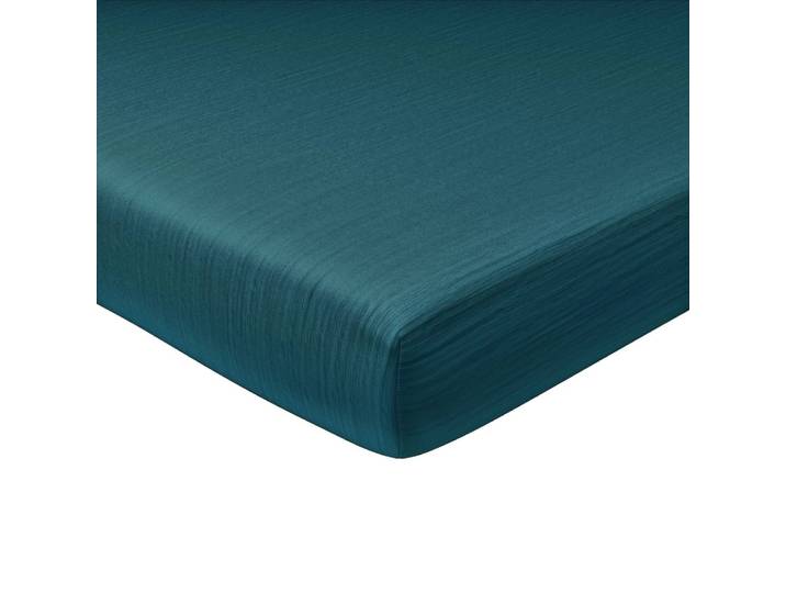 Drap-housse grand bonnet en coton bleu canard 180x200x32 cm