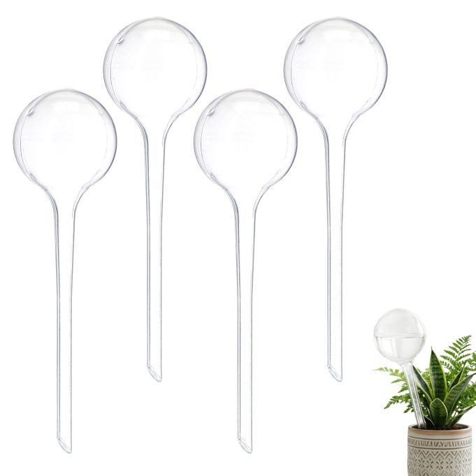 Relaxdays Waterdruppelaar set van 4 stuks, transparant kunststof