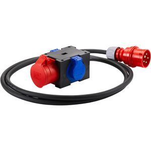 HEDI CEE-Stromverteiler 97003, mobil, für außen, 2x Schutzkontakt 230V & 2x CEE 400V / 16A