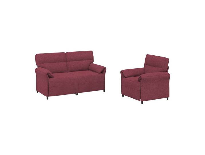 vidaXL Sofa Sofa Set 2 stk. Weinrot Stoff, 2 Teile