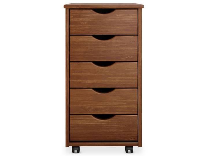 Idimex Rollcontainer Lagos Kastanie, Kastanienfarben, Holz, Kiefer, Mode, Quadratisch, 35x65x40 cm, Büromöbel, Schreibtischcontainer, Rollcontainer