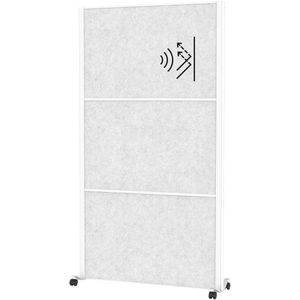Maul Maul Stellwand  connecto 9611102 Mobil, auf Rollen, Akustik-Trennwand, aus Vlies, hellgrau, 100 x 182 cm