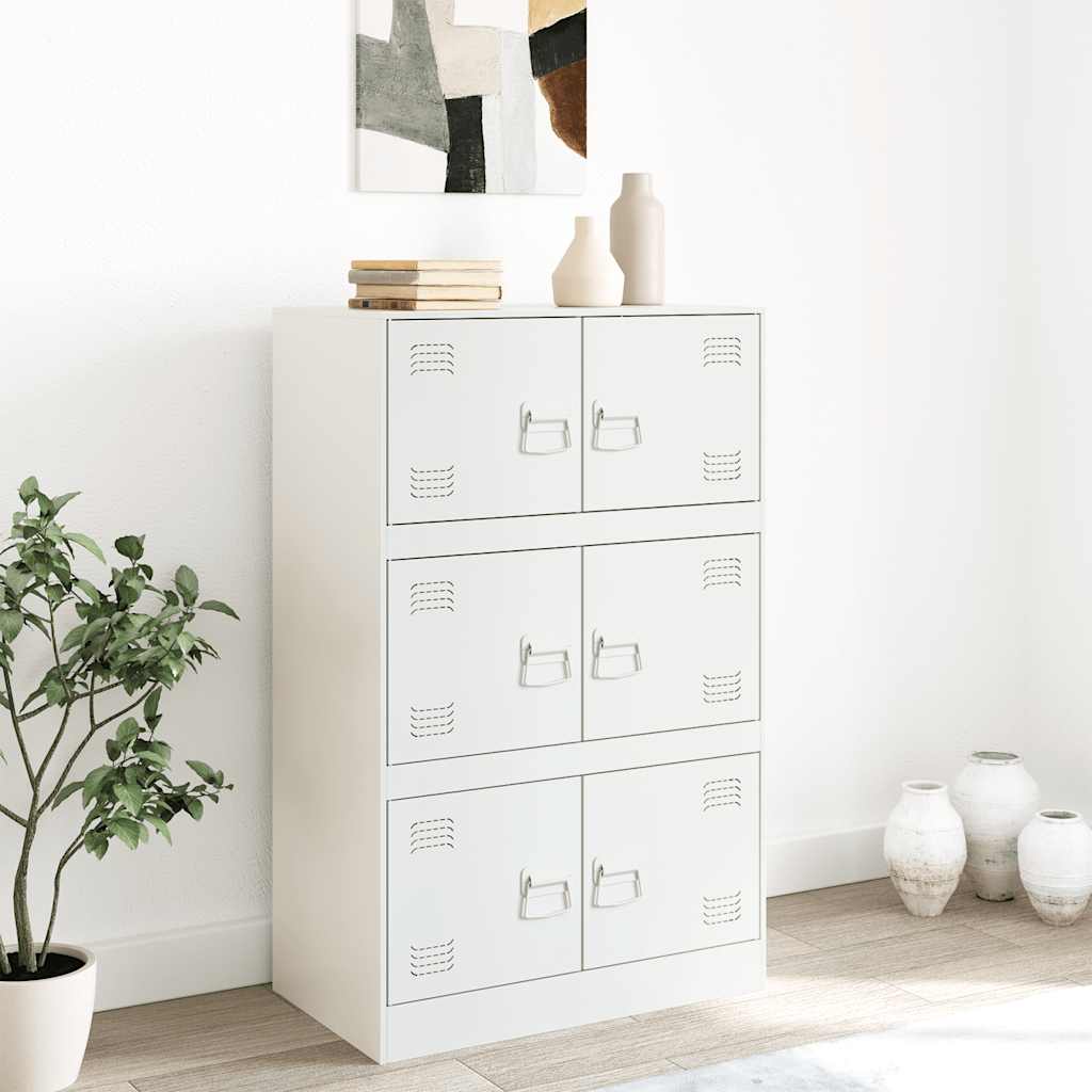 vidaXL Buffet blanc 67x39x107 cm acier