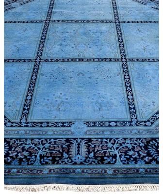 Overton "Fine Vibrance, One-of-a-Kind Hand-Knotted Area Rug - Purple, 7' 1"" x 7' 1"" - 7' 1"" x 7' 1"""